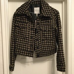 Anthropology houndstooth jacket XS